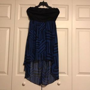 Blue and black casual dress